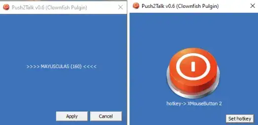 Configuring the specific hotkey for the Push2Talk plugin for Clownfish Voice Changer